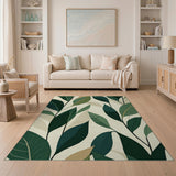 Lush Green Leaves Area Rug