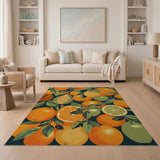 Vibrant Orange Citrus Fruit Area Rug