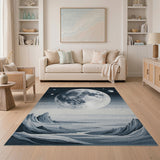 Cosmic Lunar Peaks Grey Area Rug