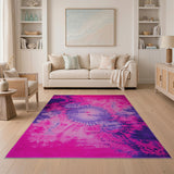 Vibrant Pink Purple Tie-Dye Area Rug