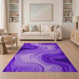 Swirling Purple Abstract Area Rug