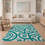 Swirl Abstract Area Teal Swirl Abstract Area Rug