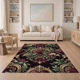 Opulent Baroque Hearts Floral Area Rug