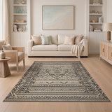 Heritage Tribal Beige and Neutral Beige Heritage Tribal Geometric Area Rug