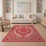 Ornate Red Persian Mandala Area Rug