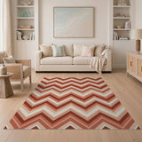 Terracotta Chevron Zigzag Area Rug