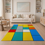 Bold Geometric Color Block Area Rug