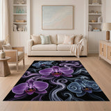 Ethereal Purple Orchid Smoke Area Rug