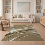 Beige Abstract Swirl Abstract Area Area Rug