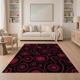 Abstract Area Hypnotic Pink Swirl Abstract Area Rug