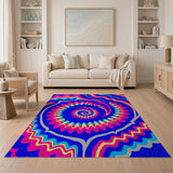 Psychedelic Multi-Color Spiral Area Rug