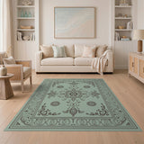 Ornate Green Persian Mandala Area Rug
