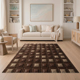 Chocolate Bar Mosaic Geometric Area Rug
