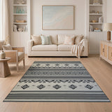 Geometric Black White Geometric Southwestern Area Rug