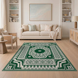 Green Emerald Green Traditional Persian Medallion Rug