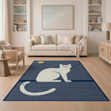 Moonlit Cat Night Sky Area Rug