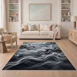 Ethereal Swirling Clouds Grey Area Rug
