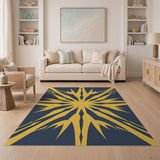 Bold Yellow Starburst Geometric Area Rug