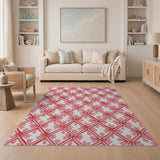 Pink Daisy Lattice Trellis Area Rug