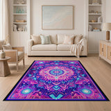 Neon Psychedelic Mandala Area Rug