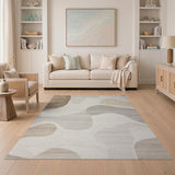 Fluid Beige Neutral Abstract Area Rug