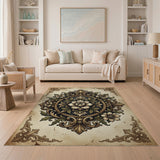 Vintage Ornate Peony Medallion Rug