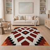 Red Bold Red Diamond Southwestern Area Rug