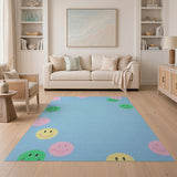 Playful Smiley Faces Knit Area Rug