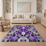 Purple Geometric Abstract No. 2 Area Rug