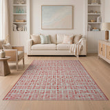 Pink Pink Abstract Organic Shapes Area Rug