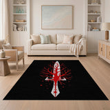 Red Coral Sword Area Rug