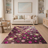 Sparkling Pink Glitter Circle Area Rug