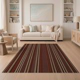 Striped Brown Tan Southwestern Area Rug