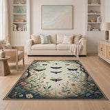 Vintage Butterfly Moth Garden Area Rug