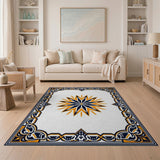 Navy Gold Starburst Persian Area Rug