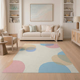 Pastel Overlapping Circles Multi-Color Area Rug