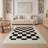 Bold Black White Checkerboard Area Rug
