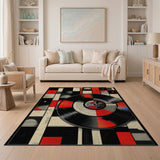 Geometric Modern Retro Vinyl Record Geometric Area Rug