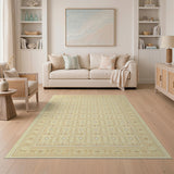 Beige and Neutral Ivory Gold Traditional Persian Area Rug