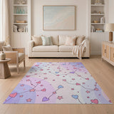 Constellation Hearts Stars Pastel Rug