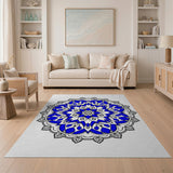 Intricate Blue Mandala Area Rug