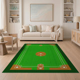 Baseball Field Geometric Area Rug