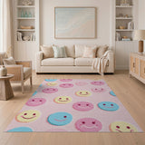 Cheerful Smiley Faces Tufted Area Rug