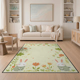 Cute Bunny Strawberry Garden Rug