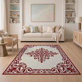 Red Ornate Floral Medallion Persian Rug