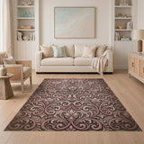 Ornate Blush Pink Distressed Vintage Rug