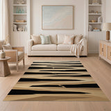 Beige Black Layered Horizon Area Rug