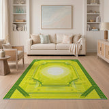 Yellow Sunburst Geometric Area Rug