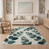 Eucalyptus Leaves Green Area Rug