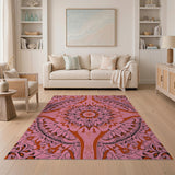 Pink Vibrant Pink Mandala Area Rug